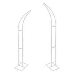 2 PCS White Curved Wedding Arch Stands Steel Tube Backdrop Frame