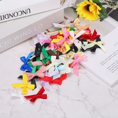 100Pcs Mini Ribbon Bow 1.8 inch Mini Fabric Satin Ribbon Deep Dark Green