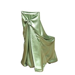6 Sage Green SATIN UNIVERSAL CHAIR COVER for Wedding Banquet Reception
