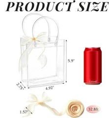 PCS Clear Plastic Gift Bags with Handles, 5.9 x 4.92 x 50 5.9×4.92×2.75 Inch