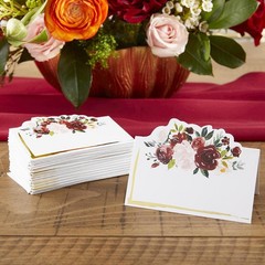 Set of 50 – Burgundy & Blush Place Cards