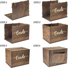 Large Rustic Wooden Card Box 12x9x9 Inch Wedding Birthday Graduation Gifts