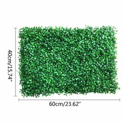 12 Pcs Artificial Boxwood Wall Hedge Mat Decor 40*60cm Panel Outdoor Grass Fence