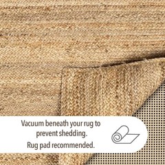 Chardin home Hand Woven Natural Jute Braided Area Rug – 6×9 Feet Rectangle