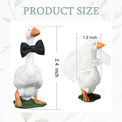Couple Goose Wedding Cake Topper Handmade Goose Figurines Bride Groom Engagement