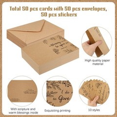 Affrolling 50 Pack Religious Christian Thank You Cards Bulk with Envelopes an…