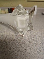 Clear & White Eiffel Tower Bud Vase Wedding Party Centerpiece 19 3/4″. Huge Vase