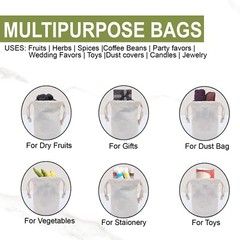 Cotton Double Drawstring Muslin Bags 4″x6″(Natural Color)- SET OF 25