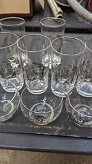 Vintage 25th Wedding Silver Anniversary Glasses Cups Drinkware Party