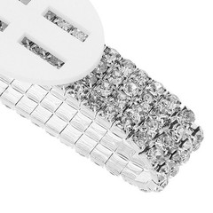 4 Pcs Elastic Wrist Corsage Bracelet Rhinestone Wedding Prom Anniversary