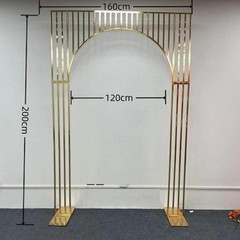 Arched Shiny Gold Tubed Wedding Backdrop Stands