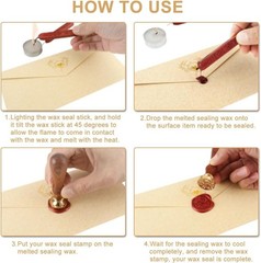 Elegant 5 Pcs Light Gold Sealing Wax Sticks with Wicks for Signatures & Crafts