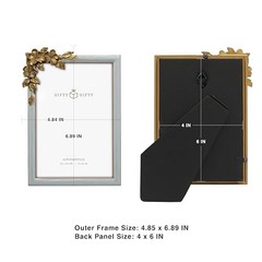 Vintage Grey Thin Boarder Floral Photo Frame / 4×6 In | For Vertical and