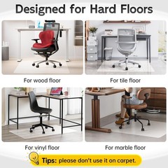Office Chair Mat for Hardwood Floor, 46”x 60” Crystal Clear Hard Flo