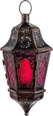 DECORKEY Lantern Decorative Indoor & Outdoor, 13.6’’ Moroccan Style Purple