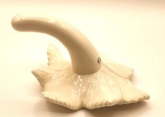 Vtg Epergne Wedding Bouquet Holder White Ceramic Floral Bridal Flower Vase *PICS