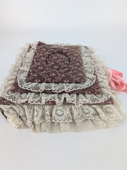 Vintage Pink Floral Lace Quilted Photo Album 3-Ring Binder Coquette Cottagecore