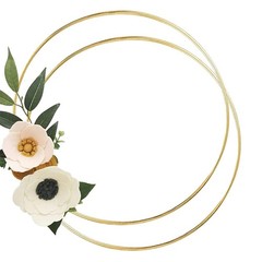 2 Pack 18inch Metal Floral Hoop Wreath Macrame Gold Craft Hoop Rings for Maki…