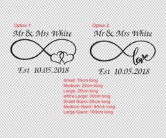Custom Mr Mrs Couple Names Infinity Love Wall Wishing Well Wedding Sign Decal