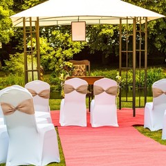 48 Pcs Burlap Stretch Chair Sashes Linen Spandex Bow Chair Bands Ties Dining for