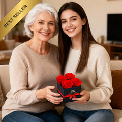 Real Preserved Red Roses in a Box Gift for Birthday Anniversary Valentines Day