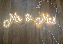 25×7 Inches Mr and Mrs LED Neon Sign – Perfect for Wedding & Reception Decor