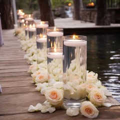 48pk 2″ White Floating Candles, Unscented, 5-6 Hr Burn, Wedding Decor