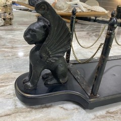 Gothic Gargoyle Egyptian Styled Decanter Centerpiece Stand 25.75” Cast Iron