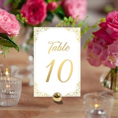 Gold Wedding Table Numbers 1-30 – Double Sided Foil 4×6 inches,