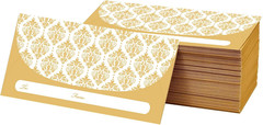 100 Pack Gold Money Envelopes for Cash Gifts (7X3 Inch), Fancy Decorative Design