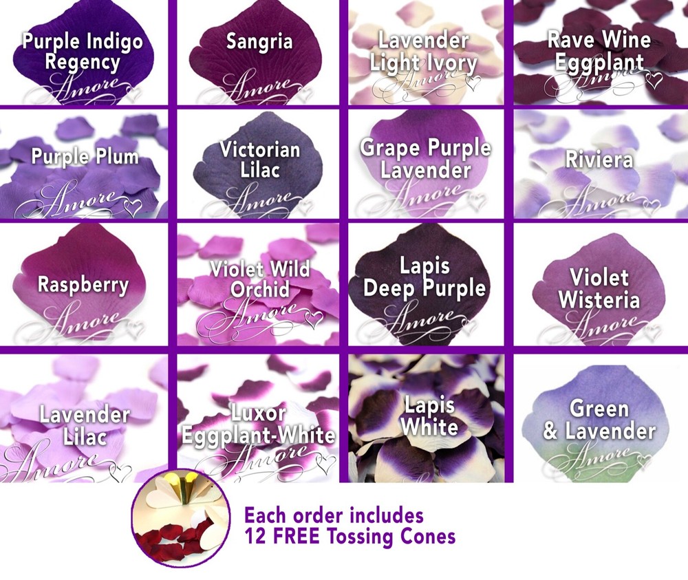 Silk Rose Petals 1000 Purple