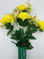DIY Silk Flower Yellow Carnation White Lilly Bouquet (DIY)