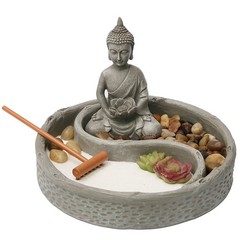 Nature’s Mark Mini Zen Garden Kit for Desk with Lotus, Buddha Multicolor