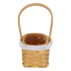 Natural Wood Flower Basket with Handle for Wedding and Everyday Floral Display