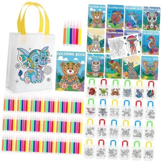 72 Pcs Mandala Animals Coloring Set Includes 24 Mandala Animal Books