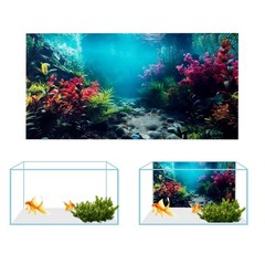 COMSUN 3 Pack Aquarium Background, 24×12 inches Polyester Aquarium Background…