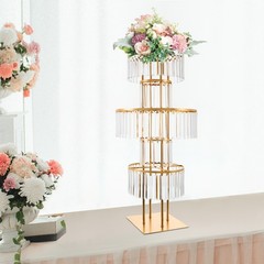 Tall Wedding Centerpieces Flower Stand,43.3 Inches Gold Crystal Vases USA