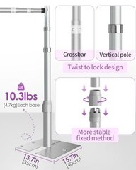 10×20 Pipe and Drape Stand Kit, Heavy Duty Backdrop Stand 10ftx20ft Silver