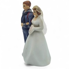 Vintage 1950s Wilton Bisque Navy Sailor Bride Wedding Cake Topper Figurine READ