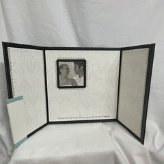 Wedding Guest Book, Trifold Album, Alternative, Black/Gray Stripes, Brand New
