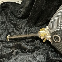 Vintage Jewelry Wedding Bouquet,black, White, Gold