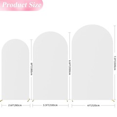 Wokceer Wedding Arch Cover (7.2FT, 6.6FT, 6FT) Set of 3 Spandex Fitted Weddin…