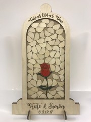 Beauty and the Beast Wedding 95 petal drop box alternative guest book Dome Jar