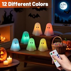 Halloween Flameless Candles Color Changing with Remote Timer, Real Wax