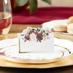Set of 50 – Burgundy & Blush Place Cards