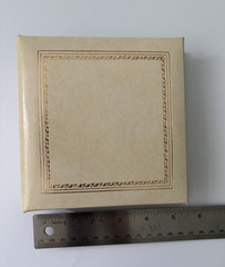 SM Vintage Photo Album – Cream w/Gold Trim – Antique Slip In Photo Wedding Book