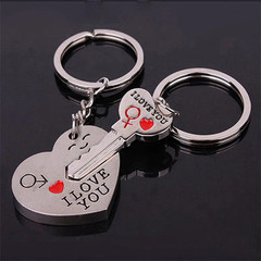 Hot Sale Zinc Alloy Silver Plated Lovers Gift Wedding Favors Couple My Heart Key