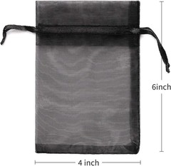 100x Organza Bags 4*6 in Mesh Jewelry Gift Bags, Party Favor Bags & Drawstring