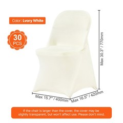 Uimoso 30PCS White Spandex Chair Covers for Weddings, Parties, and Dining Events