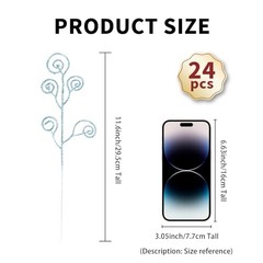 Pieces Glitter Christmas Picks Ornaments Decorative Sticks Candy 24 Light Blue